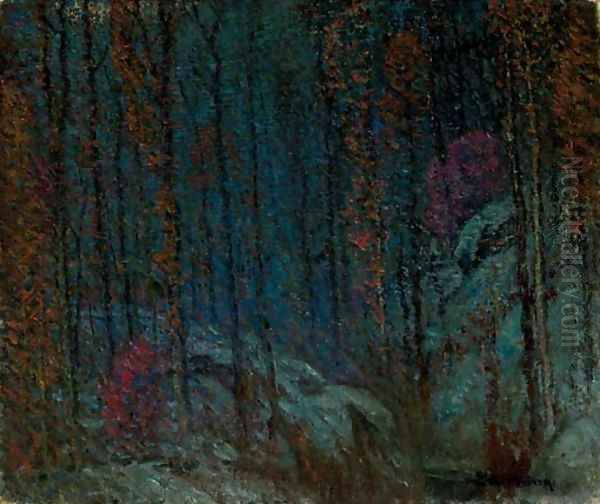 Dark Mood in the Woods Oil Painting by John Joseph Enneking