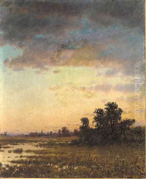 Landscape--Sunset Oil Painting by John Joseph Enneking