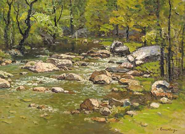 Wight Brook, Newry, Maine Oil Painting by John Joseph Enneking