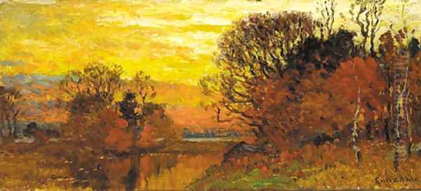 Sunset Afterglow Oil Painting by John Joseph Enneking