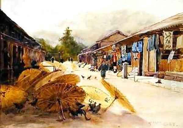 Drying Umbrellas After a Rain Storm Oil Painting by Sir Alfred East