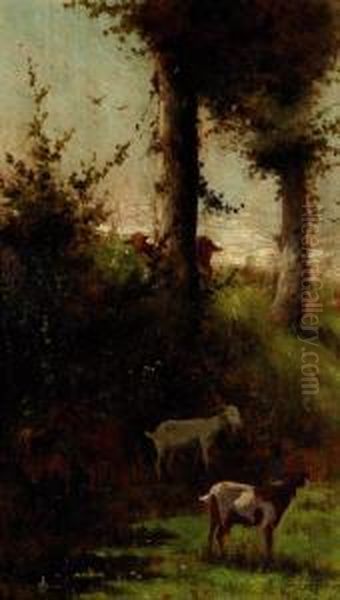 Paisaje Con Cabras En Pontoise Oil Painting by Emilio Sanchez-Perrier