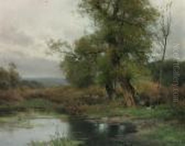 Shepherds Resting By A Pond Oil Painting by Emilio Sanchez-Perrier