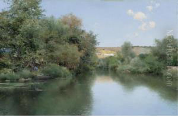 El Rialaje (alcala) Oil Painting by Emilio Sanchez-Perrier