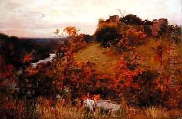 A Border Castle Oil Painting by Sir Alfred East