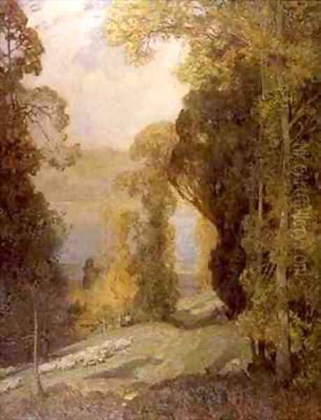 Lake Bourget from Mont Revard Oil Painting by Sir Alfred East