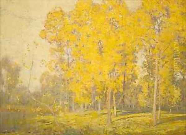 Landscape with Trees Autumn Oil Painting by Sir Alfred East