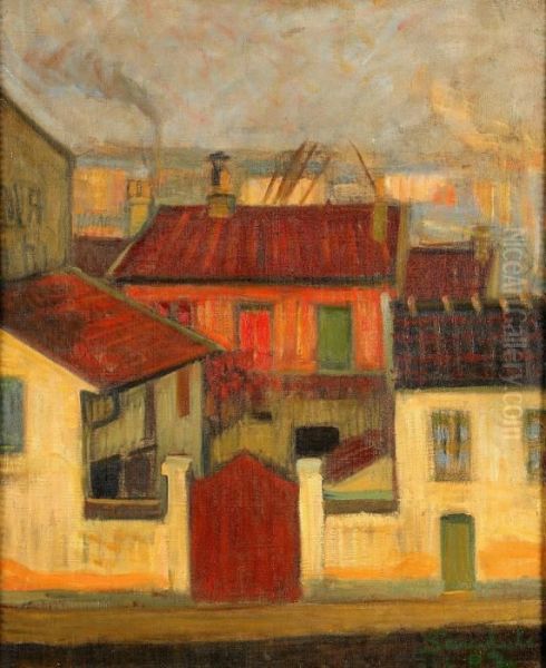 Stadsbild -paris Oil Painting by Gosta Sandels