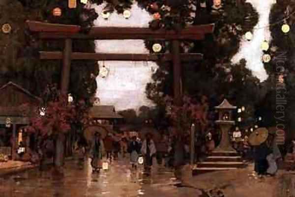 Spring in Japan Oil Painting by Sir Alfred East