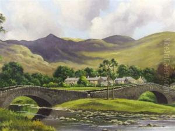 Grange In Borrowdale Oil Painting by Robert Sanderson