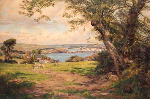 The River at Kettering Oil Painting by Sir Alfred East