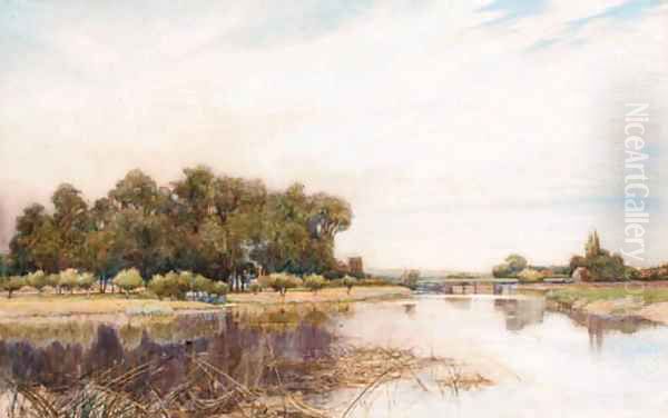 Passing shower at Streatley Oil Painting by Sir Alfred East