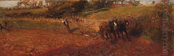 The Plough Team Oil Painting by Sir Alfred East