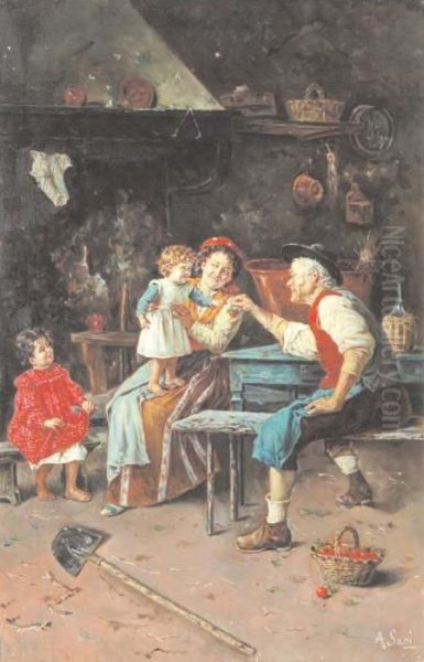 Il Regalo Del Nonno Oil Painting by Alessandro Sani