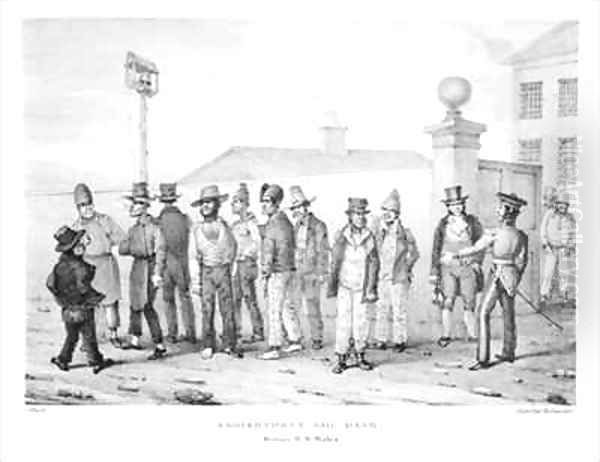 A Government Jail Gang Sydney New South Wales Oil Painting by Augustus Earle