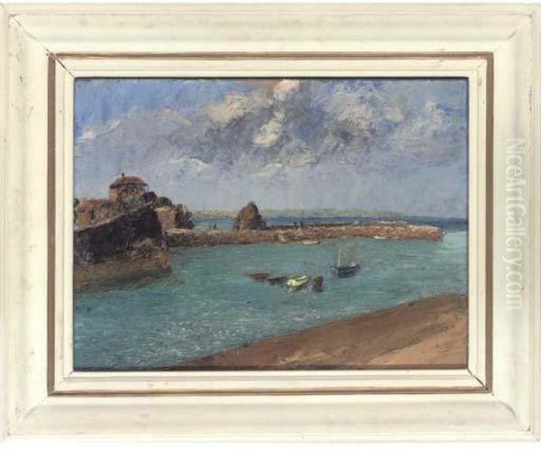 The Outer Harbour, Mevagissey, Cornwall; Loughrigg Shore Oil Painting by Pietro Sansalvadore