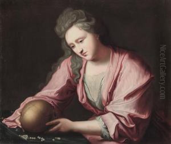 Maddalena Con Vanitas Oil Painting by Jean-Baptiste Santerre