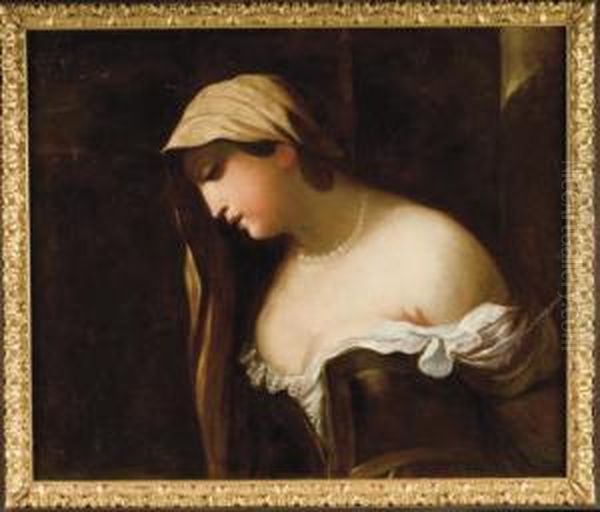 Femme De Profil Oil Painting by Jean-Baptiste Santerre