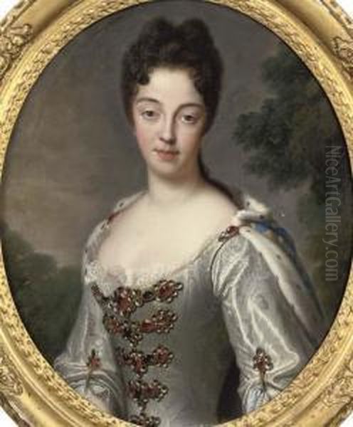 Portrait Of Marie-adelaide Di Savoia Oil Painting by Jean-Baptiste Santerre