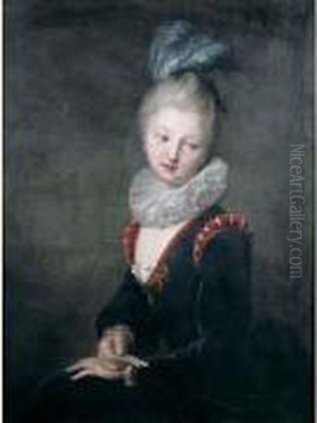 Jeune Fille Au Billet Doux, Dit Portrait De Mademoiselle Desmares Oil Painting by Jean-Baptiste Santerre