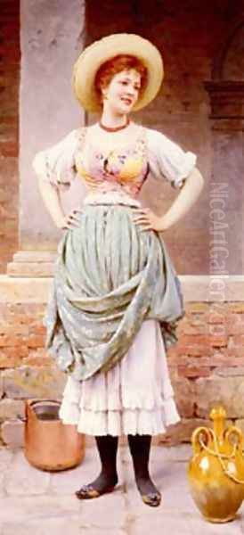 Eugene De An Affectionate Glance Oil Painting by Blaas Eugen De