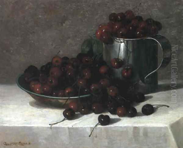 Cherries Oil Painting by Charles Harry Eaton