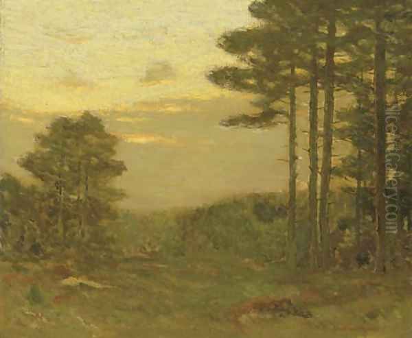 Pine Trees at Dusk Oil Painting by Charles Harry Eaton