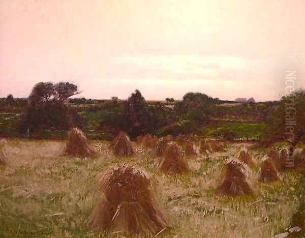 Haystacks Thompson Conn Oil Painting by Charles Harry Eaton