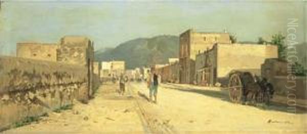 Via Di Paese Oil Painting by Francesco Raffaello Santoro