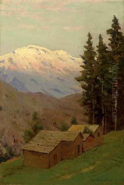 Glacier National Park Oil Painting by Charles Harry Eaton