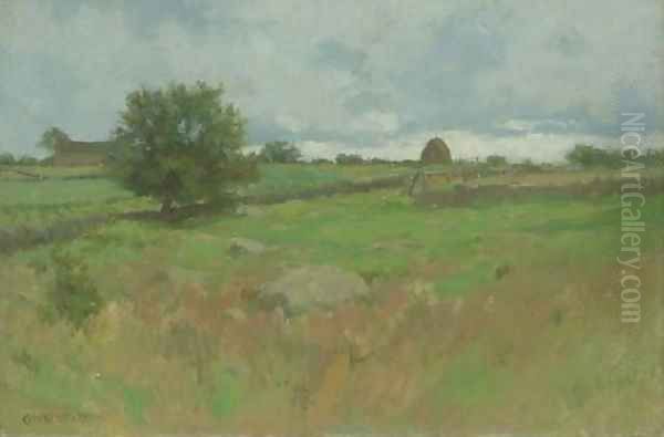 Haystack on the Horizon Oil Painting by Charles Harry Eaton