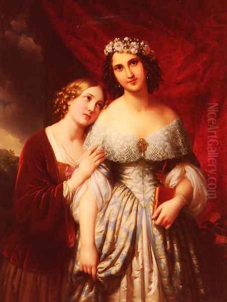 Die Mädchen (The Girls) Oil Painting by Johann-Nepomuk Ender