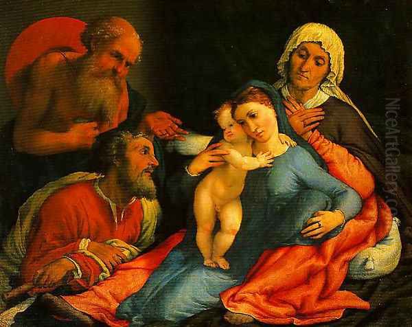 Madonna and Child with SS Jerome Joseph and Anne Oil Painting by Johann-Nepomuk Ender