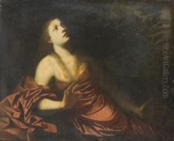 Paesaggio Con Maria Maddalena Oil Painting by Carlo Saraceni