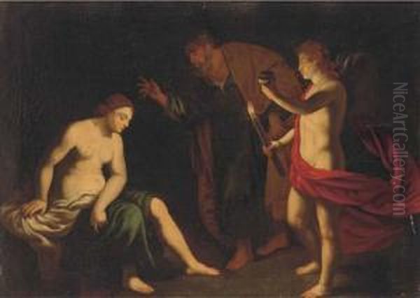 The Raising Of Petronilla Oil Painting by Carlo Saraceni