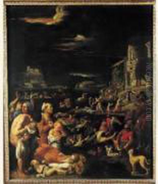 Le Deluge Universel Oil Painting by Carlo Saraceni