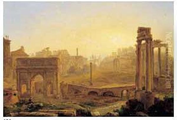 Veduta Del Foro Romano Oil Painting by Louise-Josephine Sarazin de Belmont