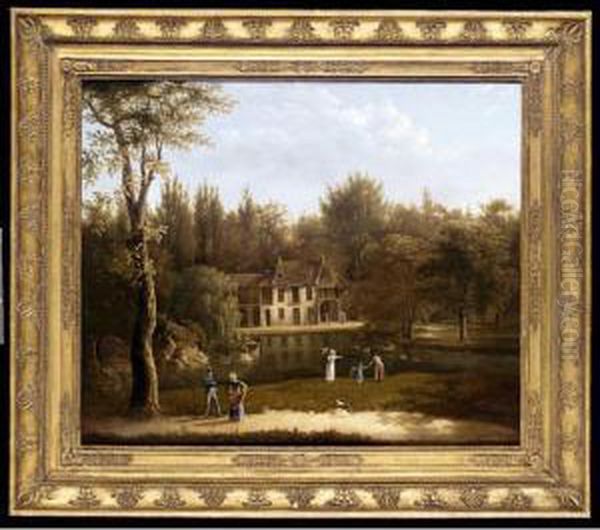 La Bergerie Du Petit Trianon Oil Painting by Louise-Josephine Sarazin de Belmont