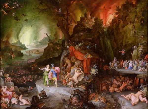 Aeneas and the Sibyl in the Underworld 1598 Oil Painting by Otto Eerelman