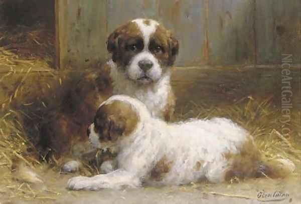 Sweet pups Oil Painting by Otto Eerelman