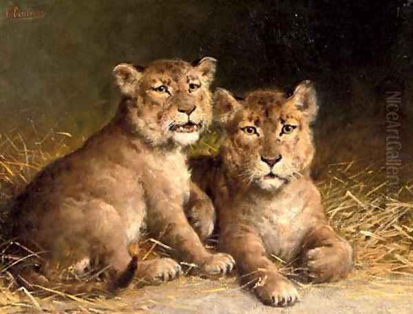 The little lions Oil Painting by Otto Eerelman