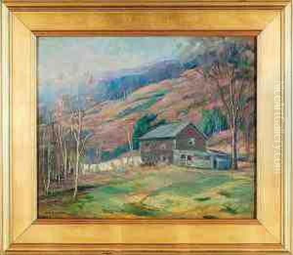 O/b Country Home Oil Painting by Paul Turner Sargent