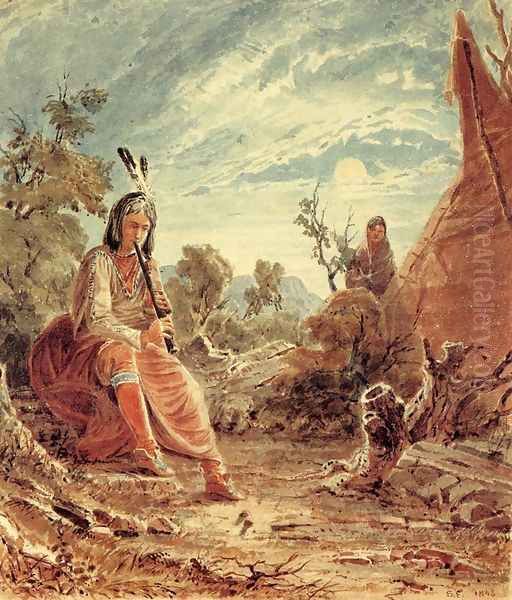 Indians in Camp Oil Painting by Seth Eastman