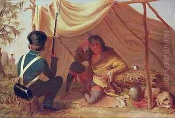 Osceola in Captivity Oil Painting by Seth Eastman