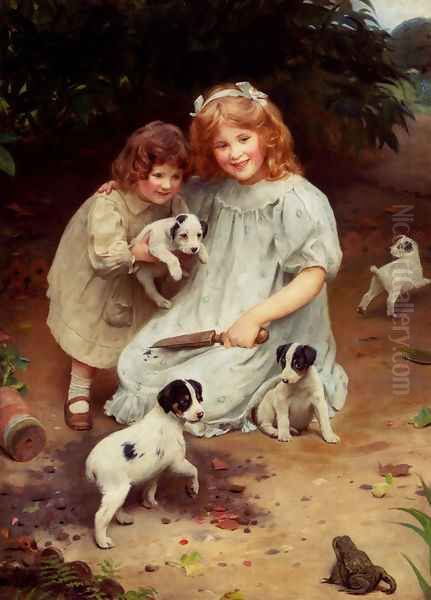 An Uninvited Guest Oil Painting by Arthur John Elsley