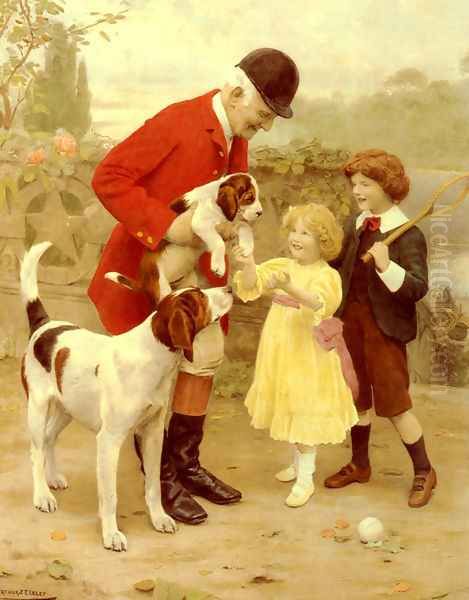 The Huntsman's Pet Oil Painting by Arthur John Elsley