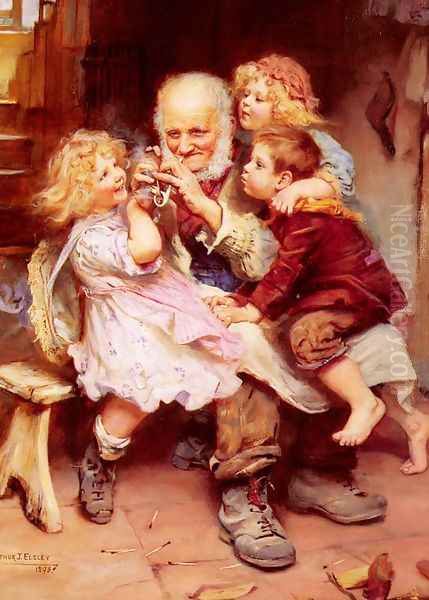 Grandfather's Favorites Oil Painting by Arthur John Elsley