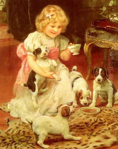 Tea-Time Oil Painting by Arthur John Elsley