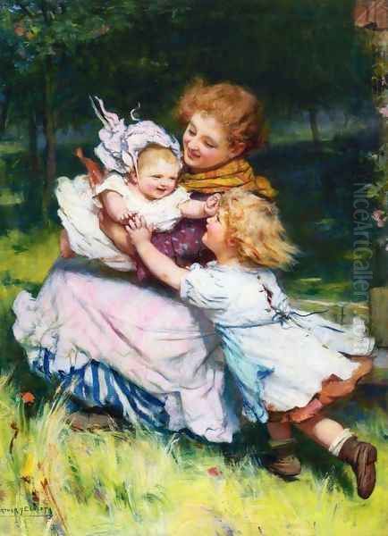 Peep Bo! Oil Painting by Arthur John Elsley