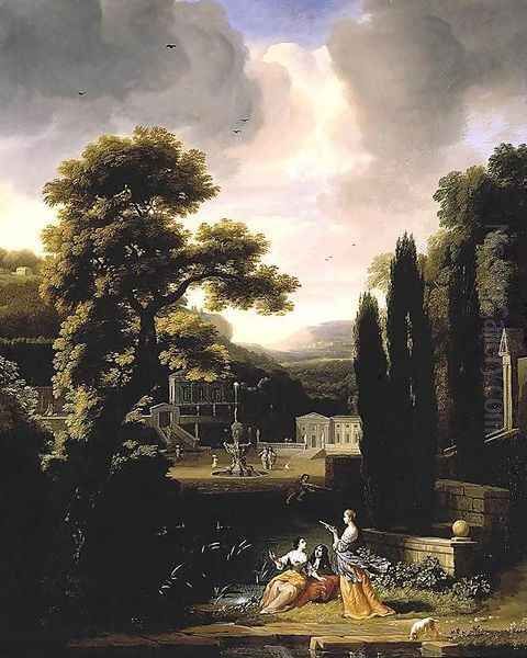 Classical Landscape with Figures Oil Painting by Jacob Esselens